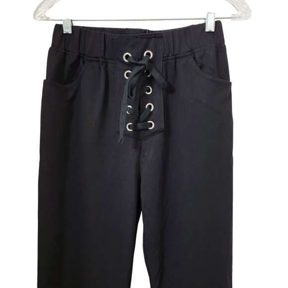 Know One Cares (Nordstrom) Size S Black Lace Up Track Pants/Joggers NEW with Tag - Picture 3 of 14